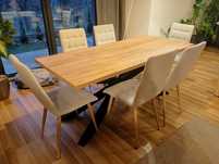 Stół metalowy LOFT blat dębowy