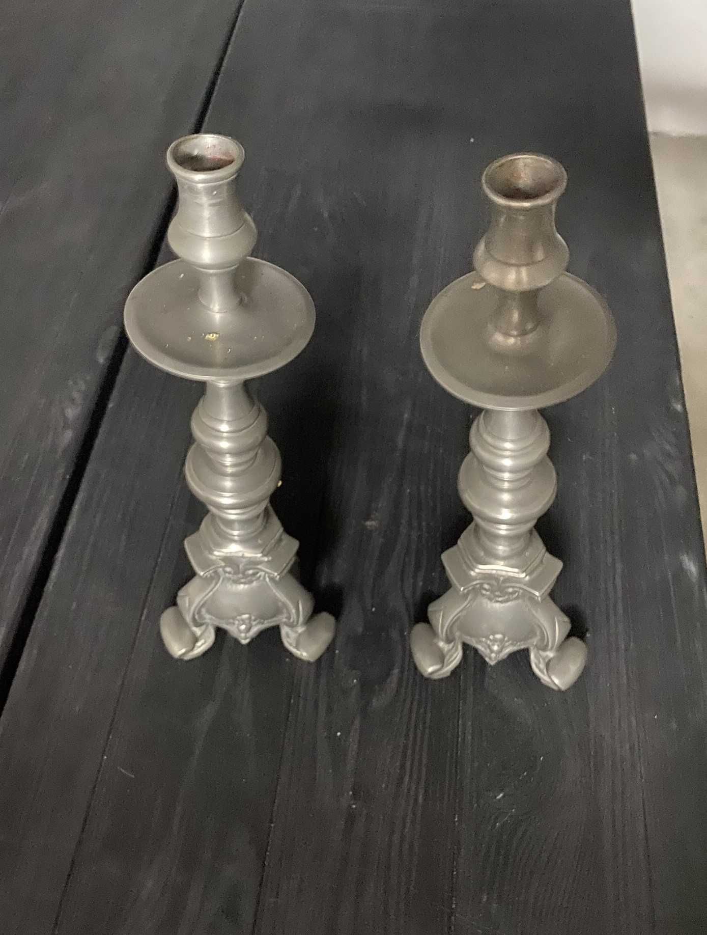 Castiçais trabalhados Puro Estanho