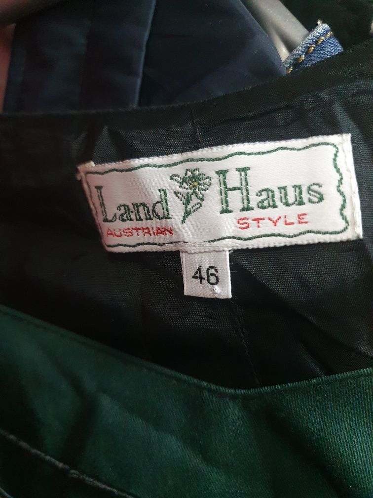 Bluzka gorsetowa vintage 1990s wełna dirndl austriacki top Land Haus