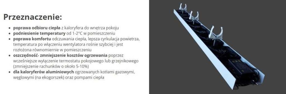 Wentylator pod grzejnik COMFORT LONG (Pompa Ciepła)