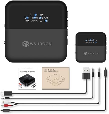 Wsiiroon Bluetooth-адаптер 5.0 Bluetooth-передавач-приймач 2 в 1