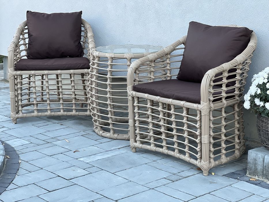 Комплект меблів Kuba, садові меблі, крісла з ротангу, меблі на балкон