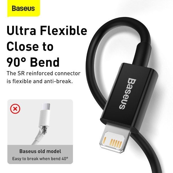 Кабель Baseus з чіпом USB to Ligtning 2M Швидка зарядка iPhone
