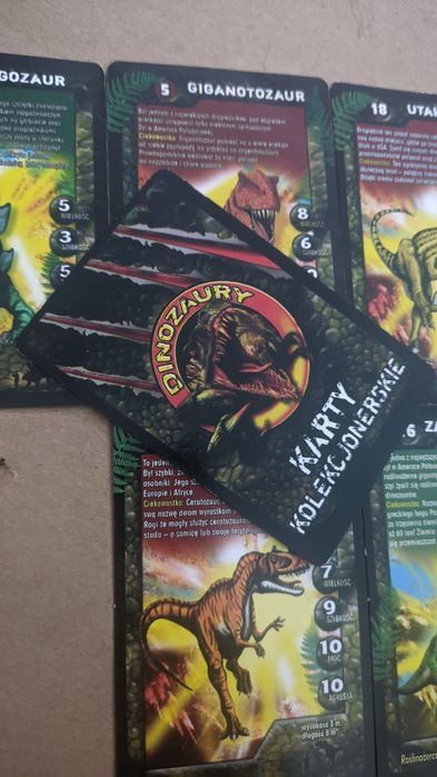 Karty kolekcjonerskie Dinozaury 4,5,6,16,17,18