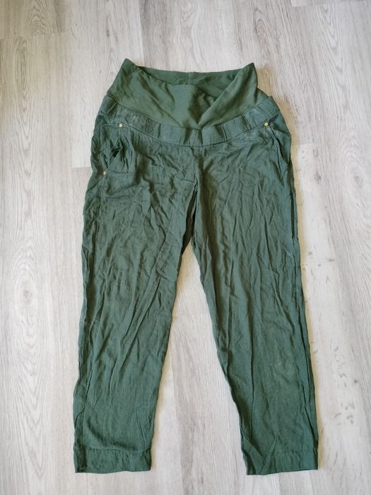 Zielone ciążowe spodnie