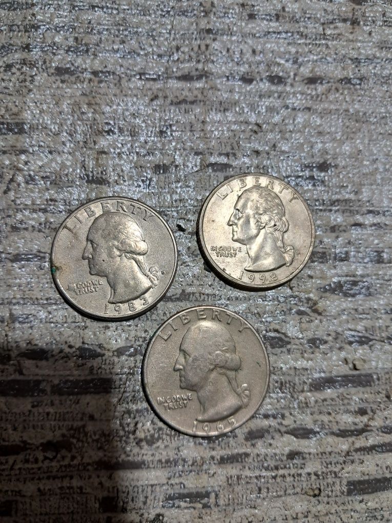 Монета перевертиш Quarter dollar liberty 1965,1983,1998