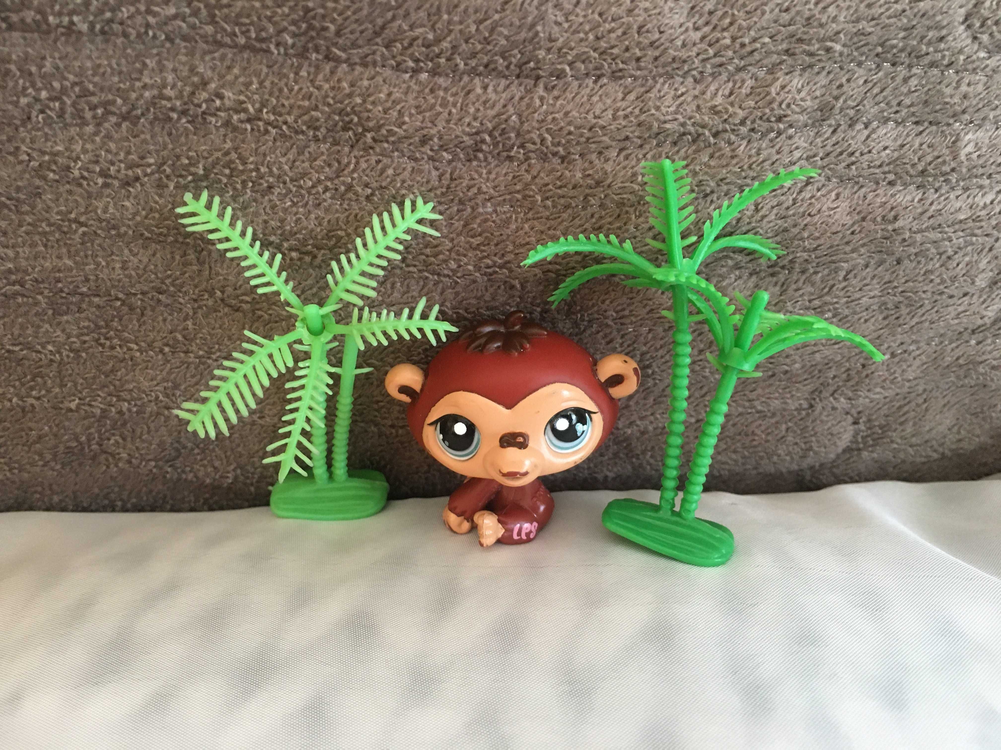 Figurka małpka, szympans LPS #1510 + gratis 2 palmy