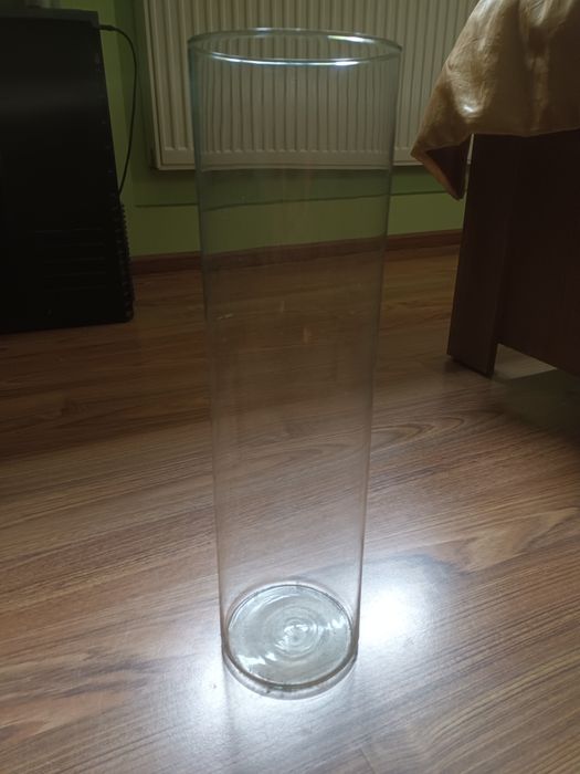 Szklany wazon tuba 40cm