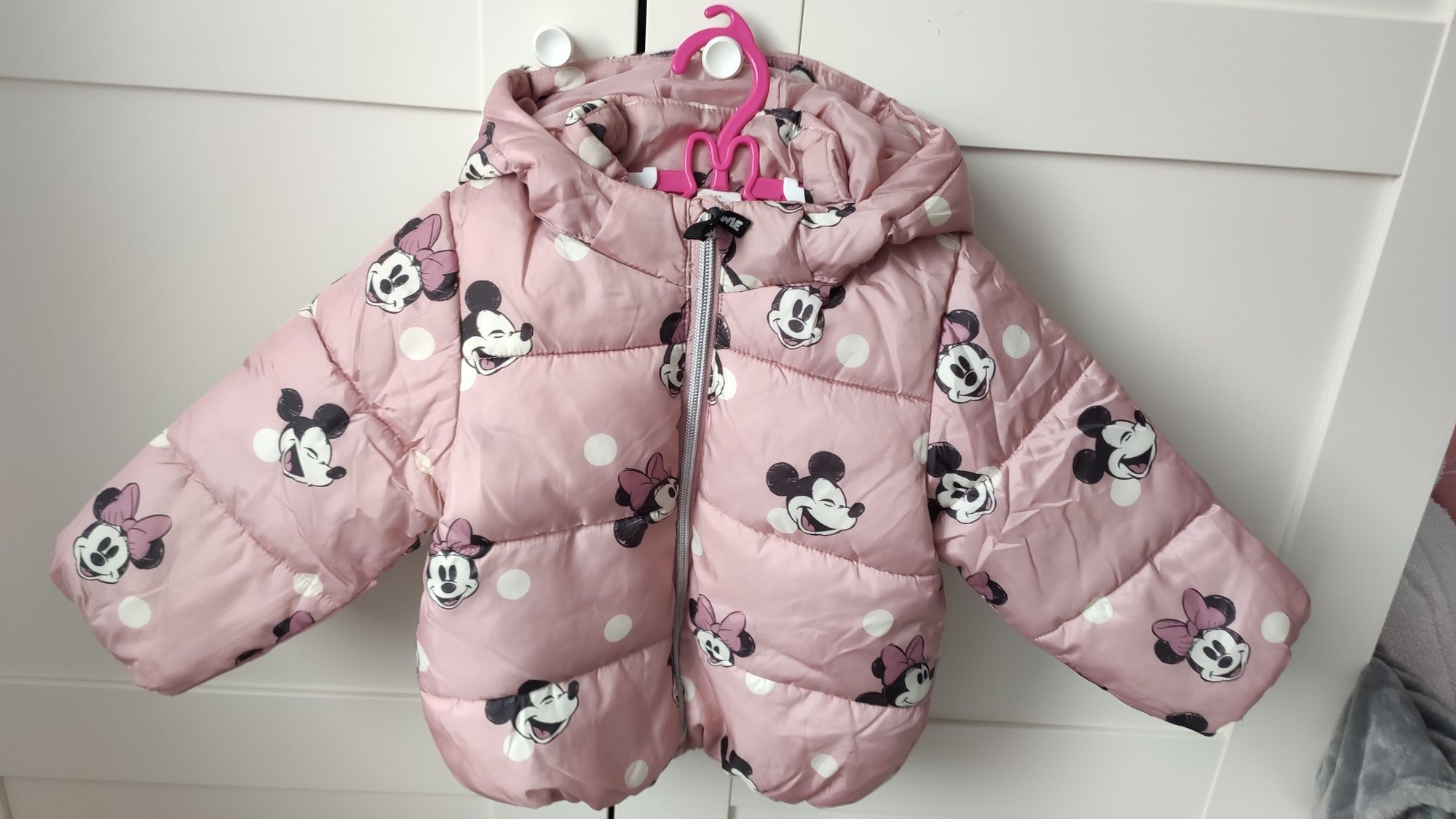 Kurtka puchowa puffer h&m r.80.myszka minnie