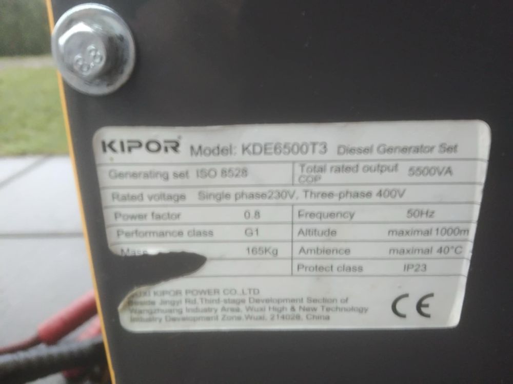 Agregat prądotwórczy Kipor KDE6500