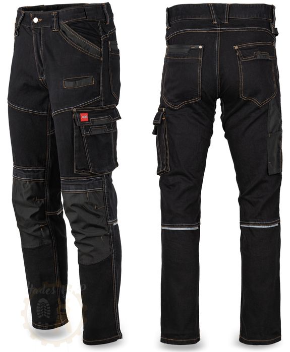 SPODNIE ROBOCZE do pasa jeans stretch elastyczne slim mocne BHP 58 2XL