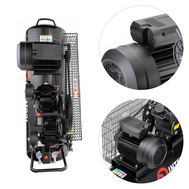 Компресор  100л, Intertool 3 кВт, 220 В, 10 aтм, 500 л/хв. 2 циліндри