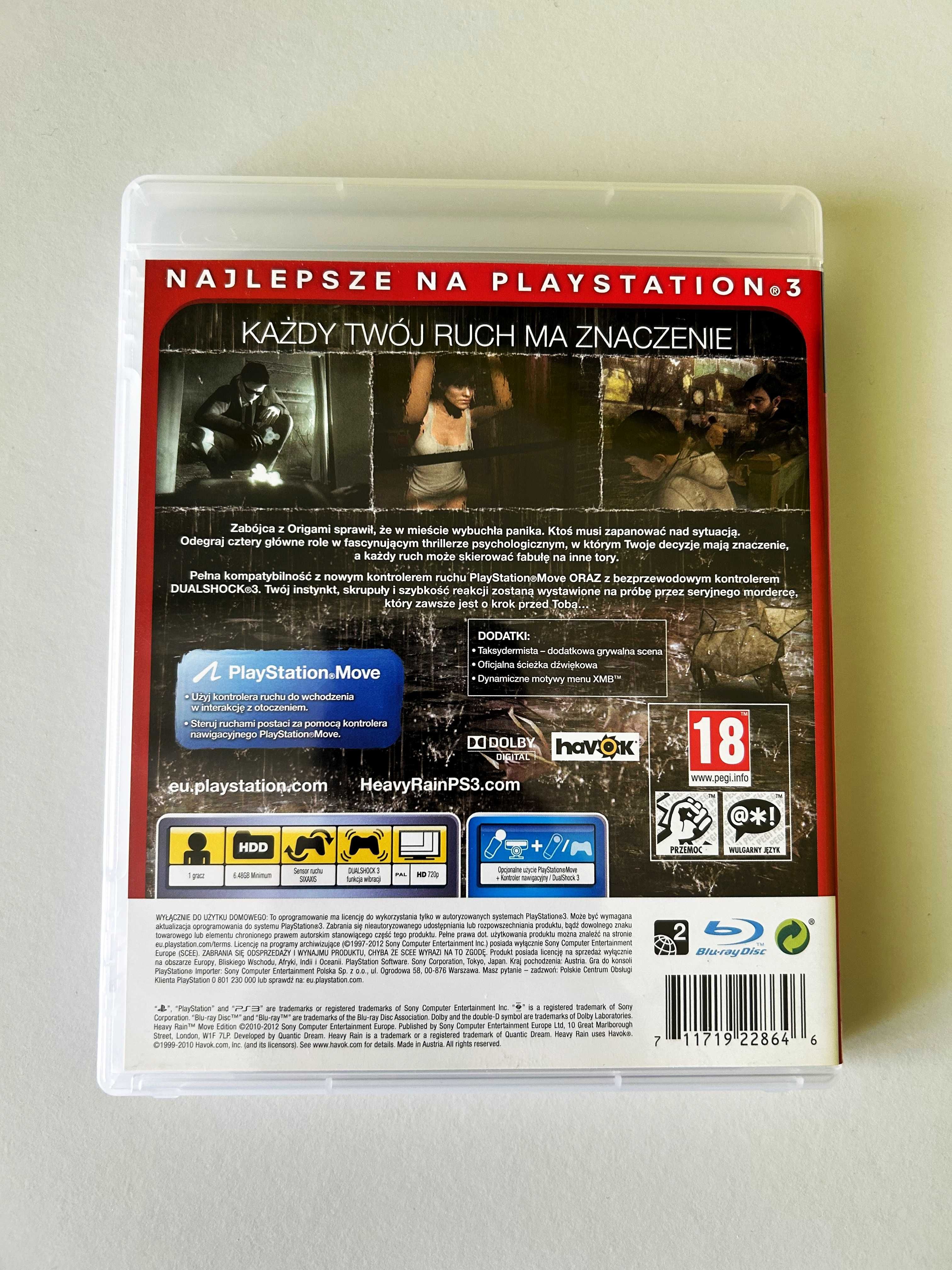 Heavy Rain PS3 PL - Move Edition - Jak NOWA