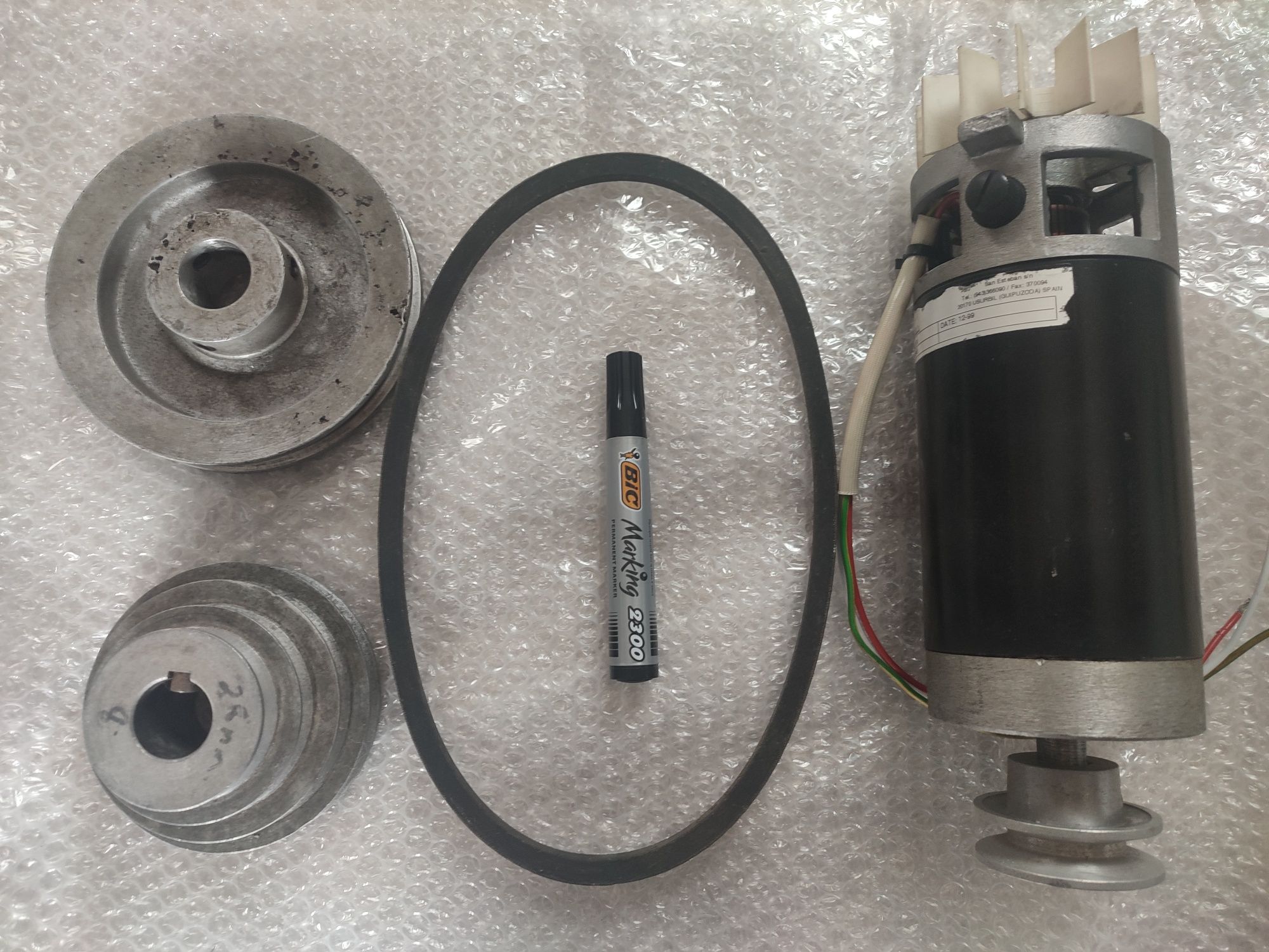 Motor elétrico DC, CNC, com polias