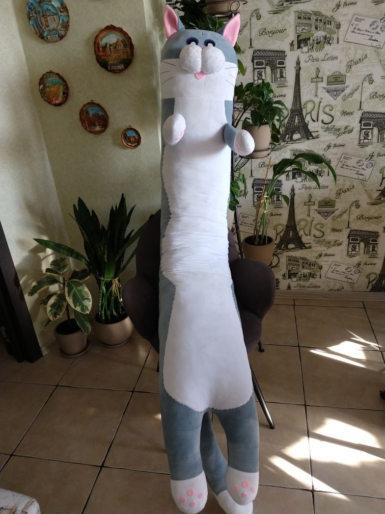 Подушка -іграшка Кіт Обнімашка 170 см, 130 см