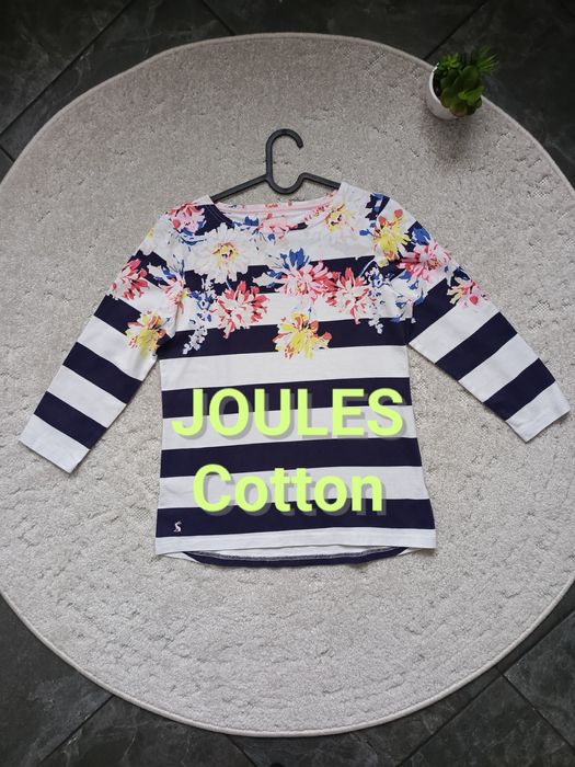 Bluzka Joules w paski z kwiatowym motywem, 100% bawełna, 38 M