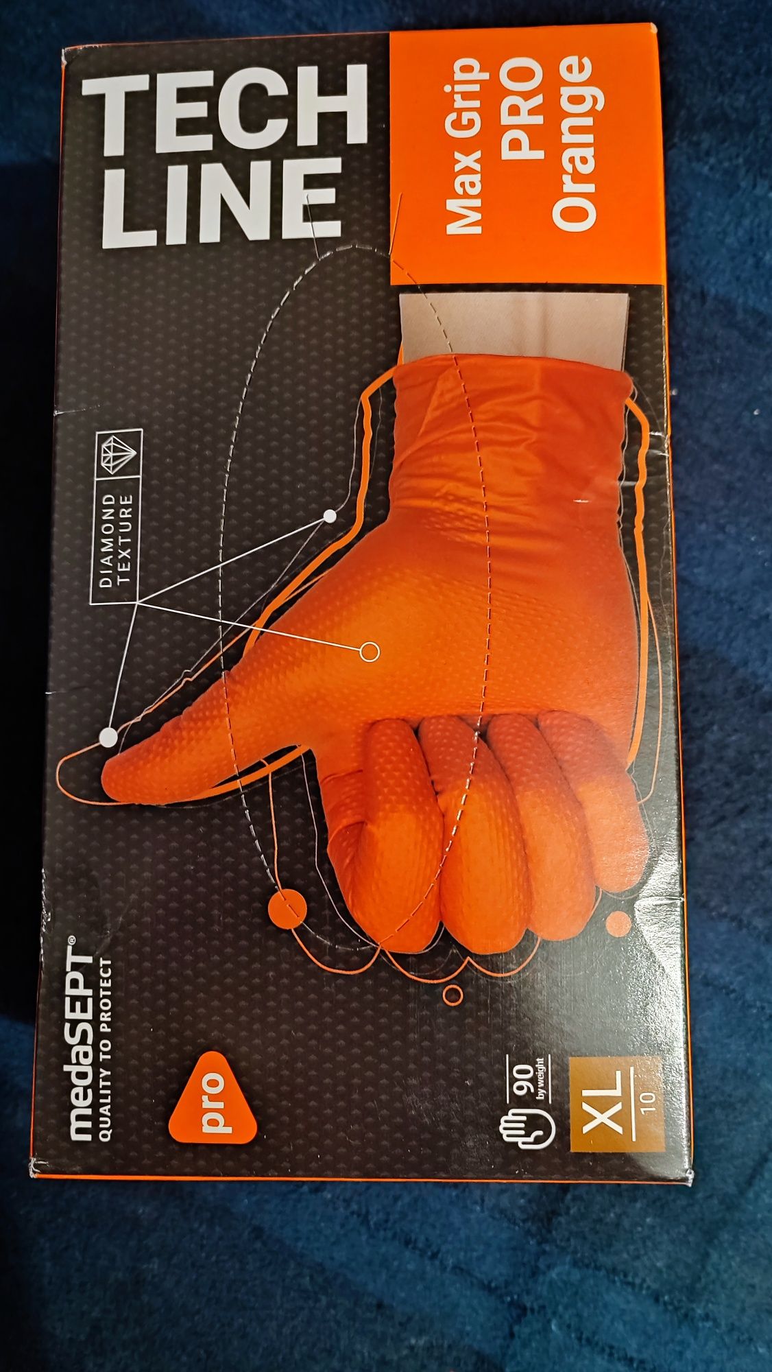 Rękawice nitrylowe pomarańczowe bezpudrowe EMKA rozmiar XL 90 szt.