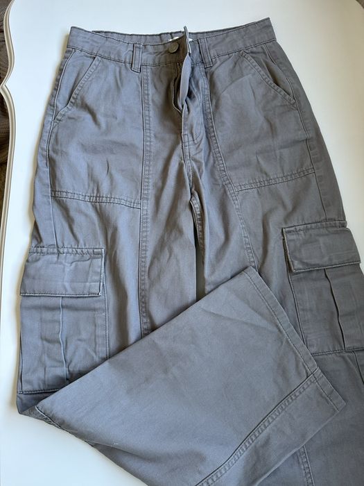 Сірі штани карго жіночі брюки джинси