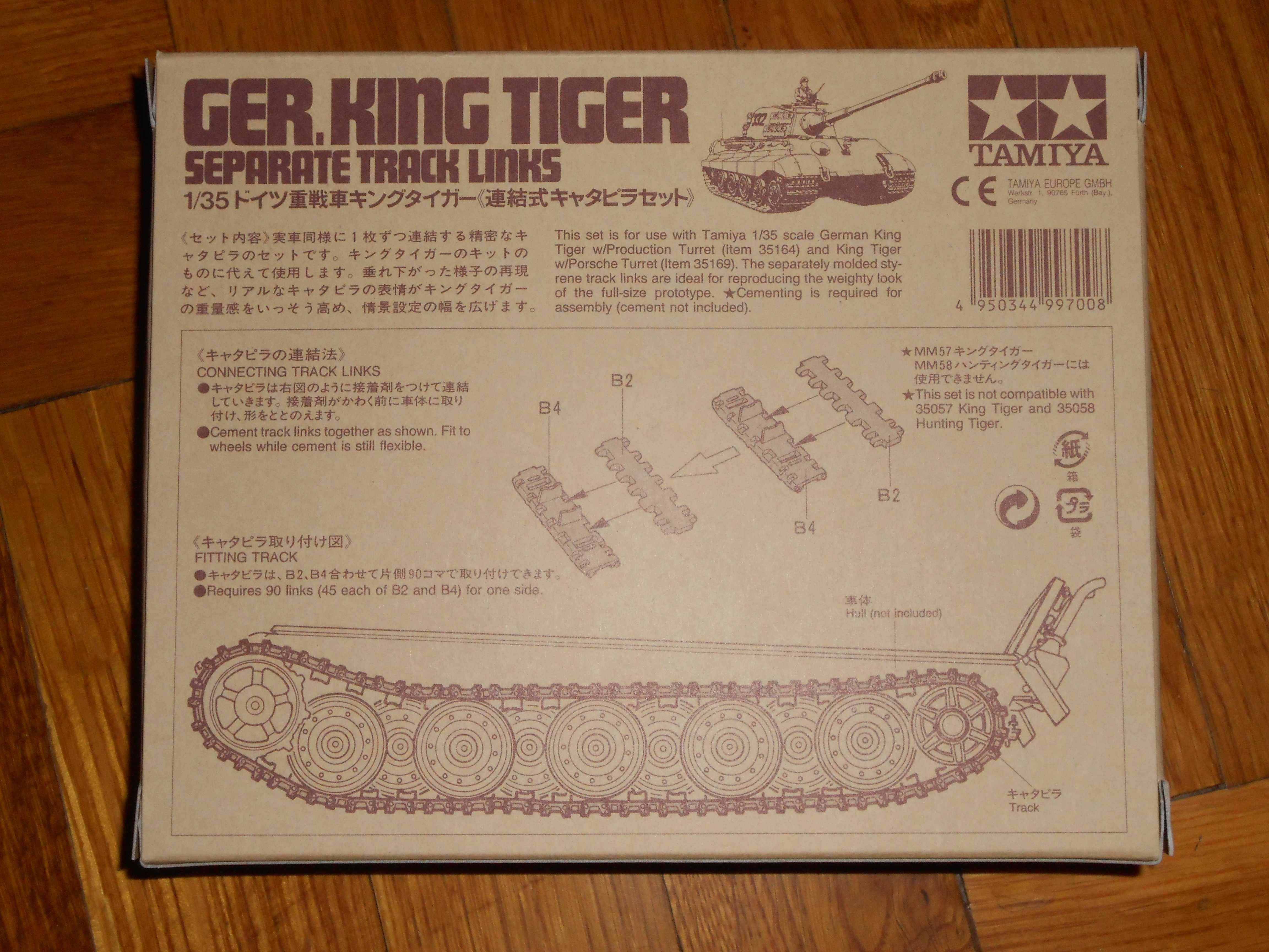 Tamiya 35165 King Tiger Separate Track Links ogniwa gąsienic 1:35