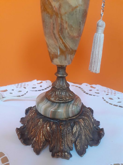 Lampa onyks mosiądz vintage(zabytek)
