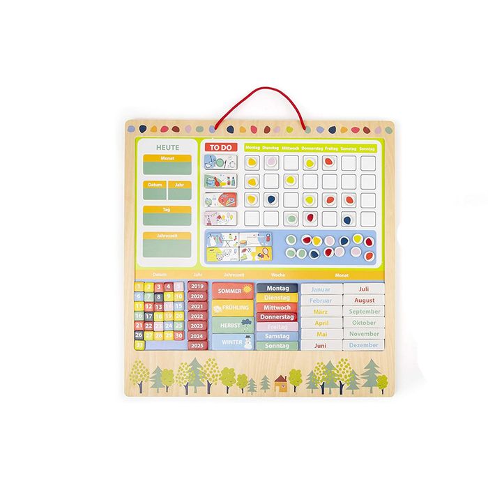 Drewniana edukacyjna tablica magnetyczna planer tygodniowy
