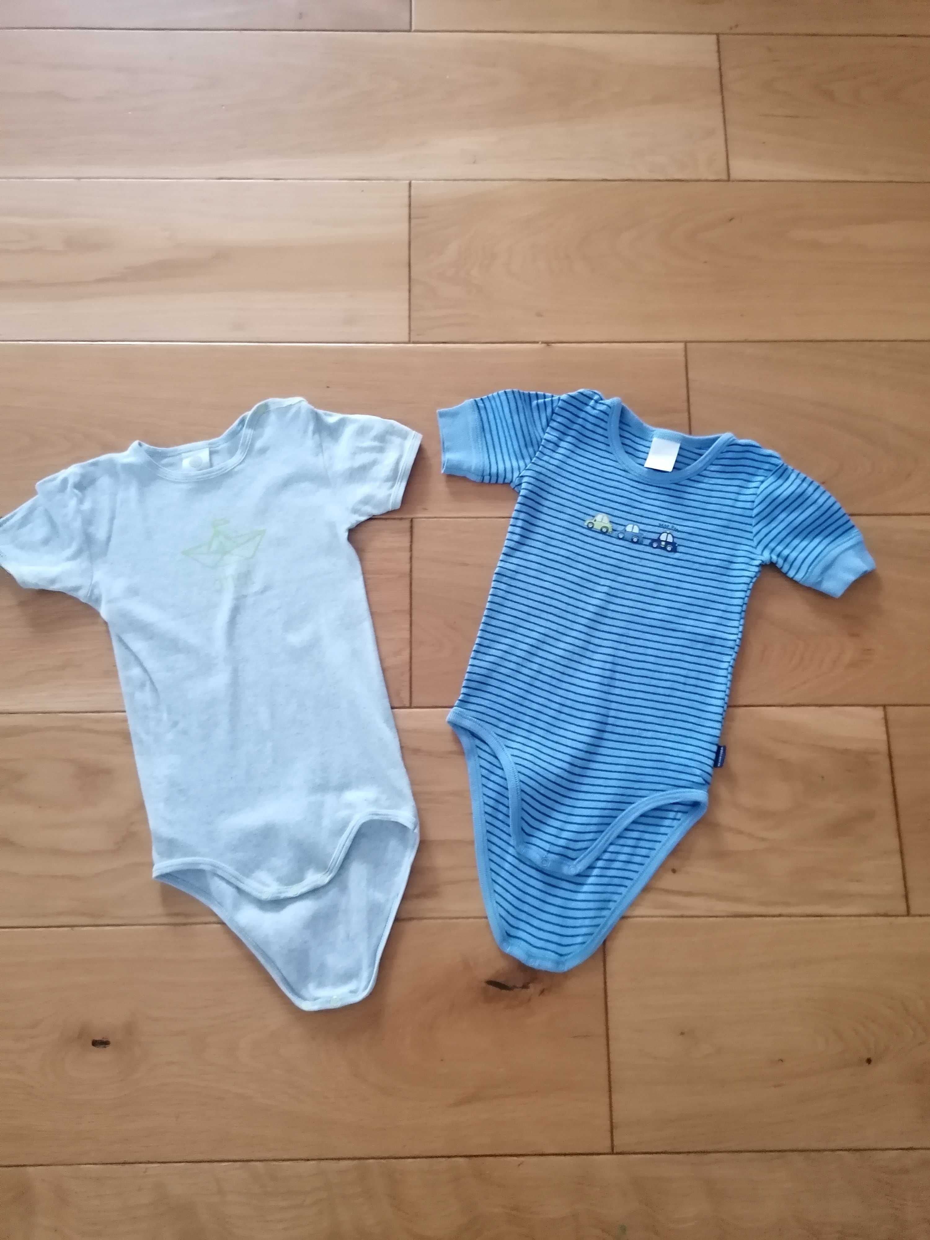 Zestaw Saneta Schiesser 2x body autka niebieskie 98-104cm 2-3 lata