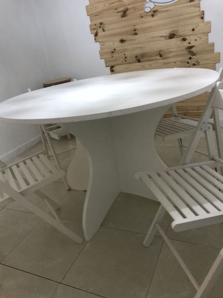 Mesa madeira lacada a branco