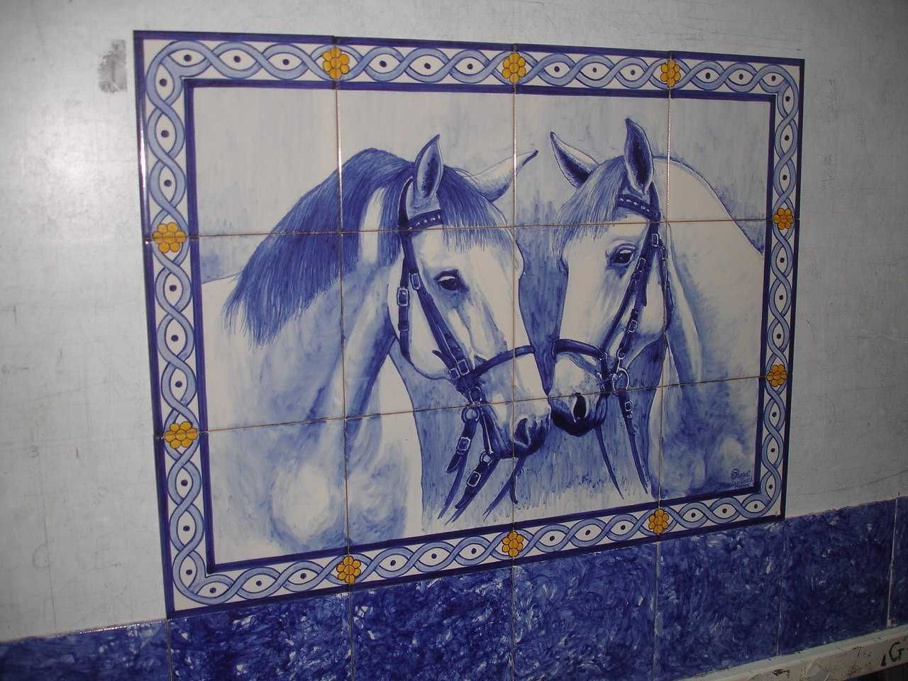 Painel em AZULEJO - pintura Manual