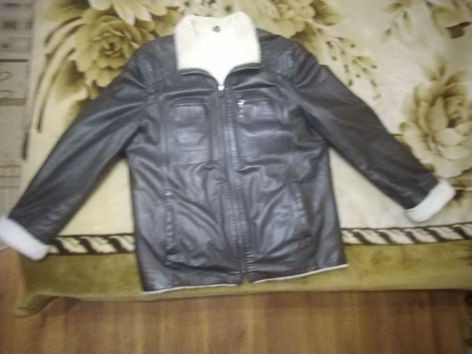 Куртка чоловіча зимова кожана Gessada