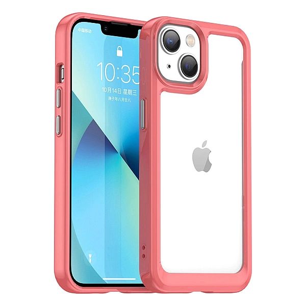 Etui Outer Braders z żelową ramką do iPhone 14 czerwony