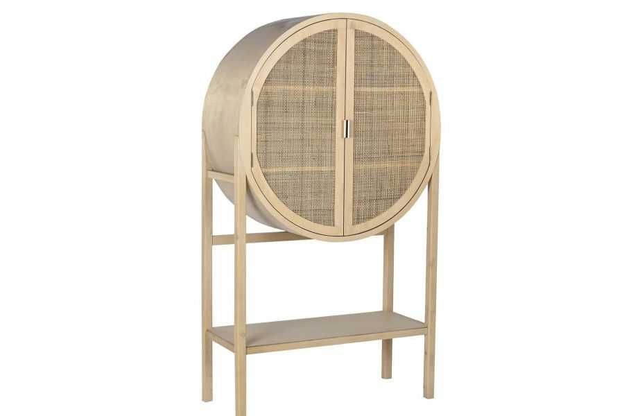 Komoda rattanowa boho Scandi, boho, szafka, na nóżkach