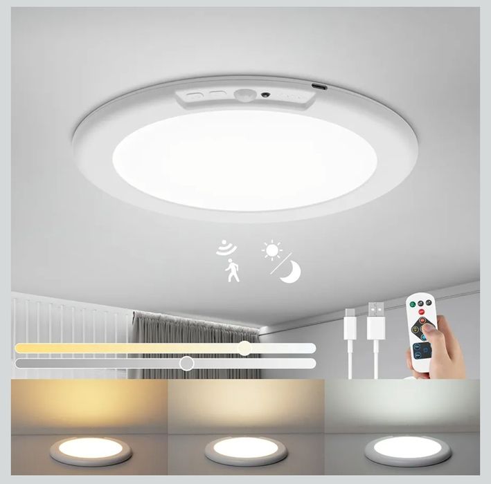 Leselux Plafon na baterie z czujnikiem ruchu