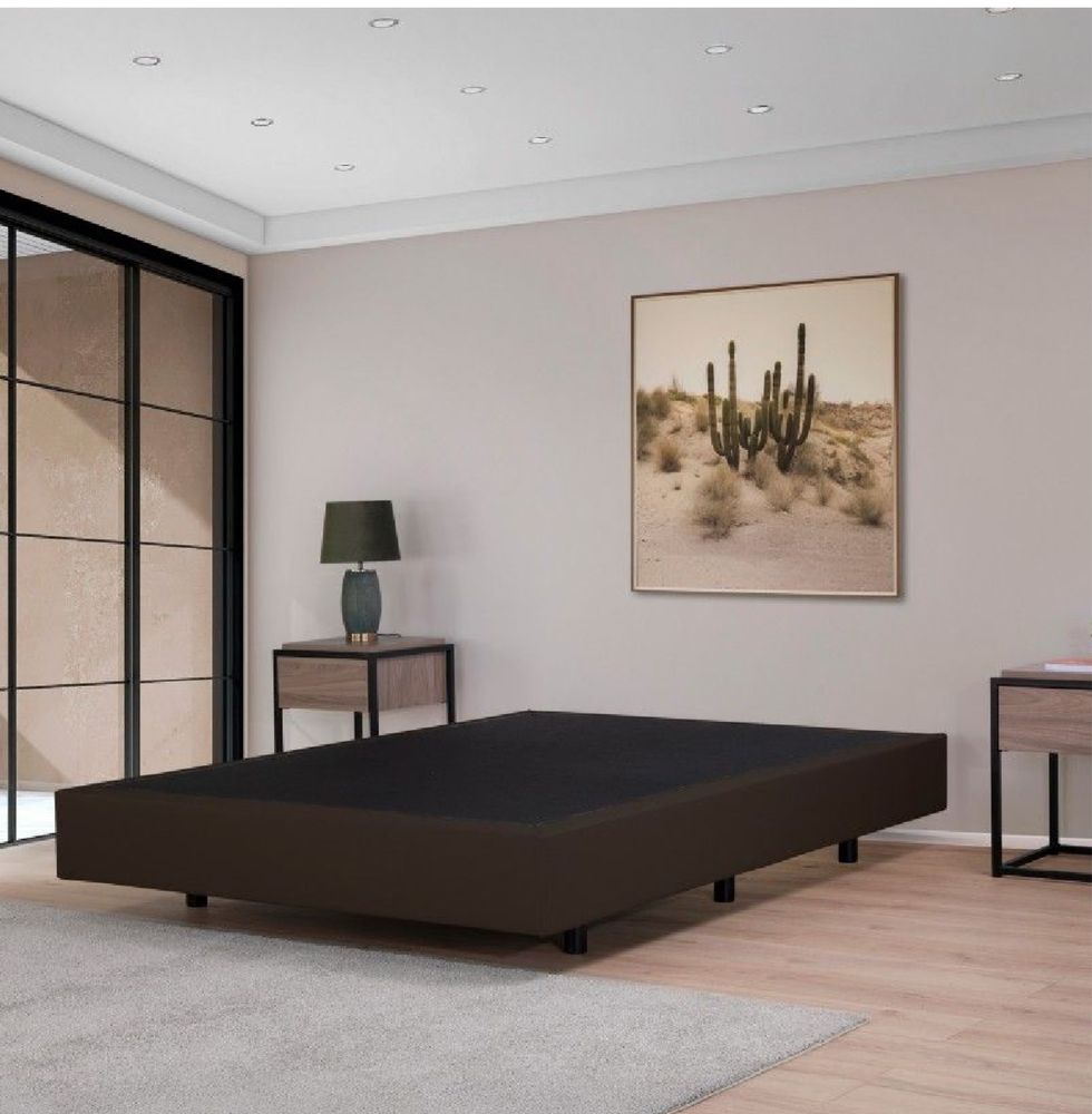 Sommier/cama madeira maçica e polipele castanho escuro 160x200cm