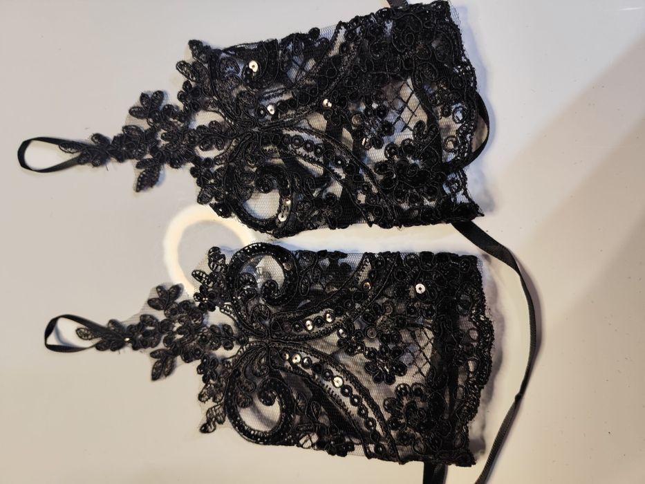 Mitenki na jeden palec rękawiczki z cekinami eleganckie