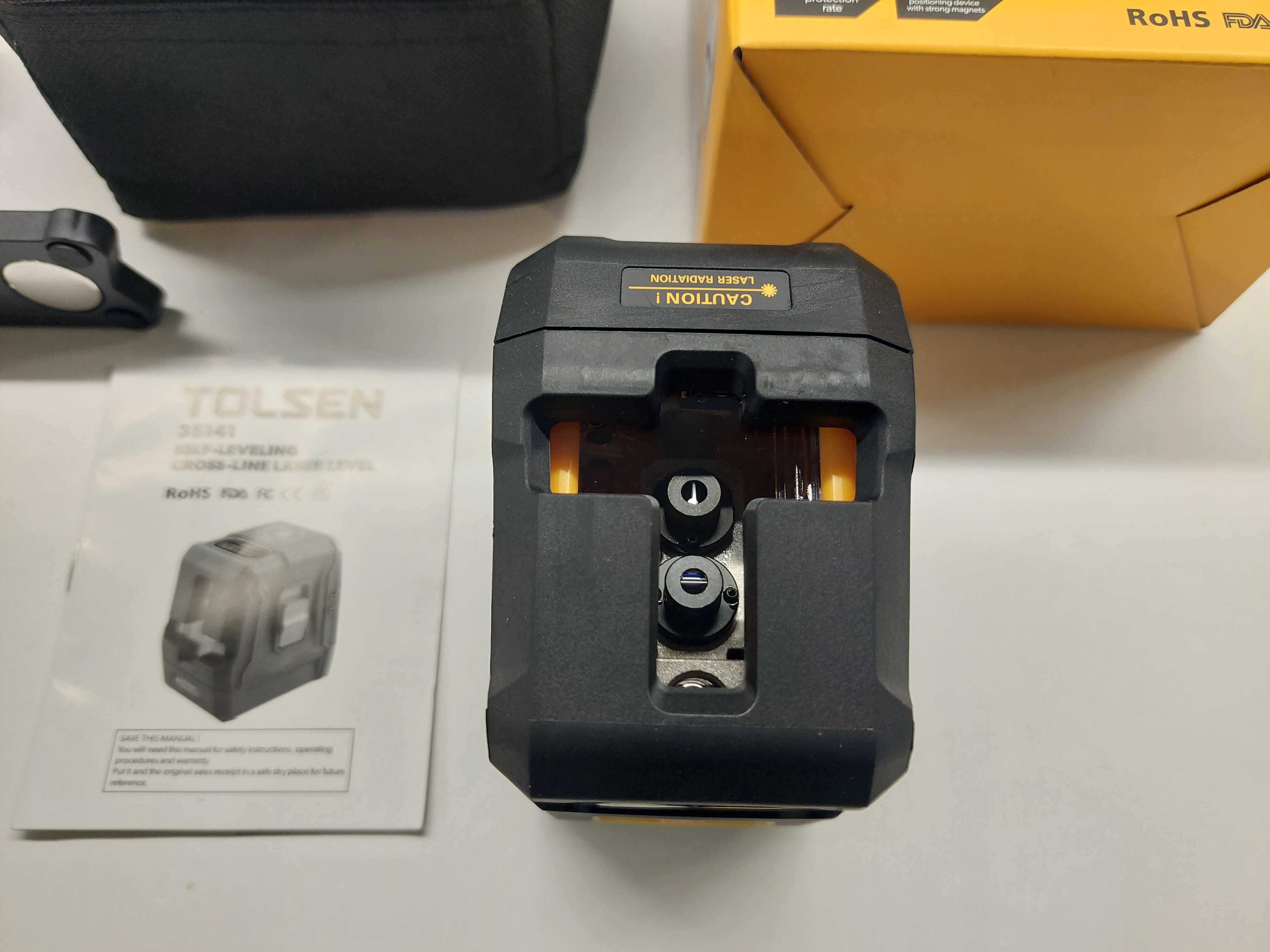 TOLSEN Laser krzyżowy z samopoziomującą linią pionową i poziomą