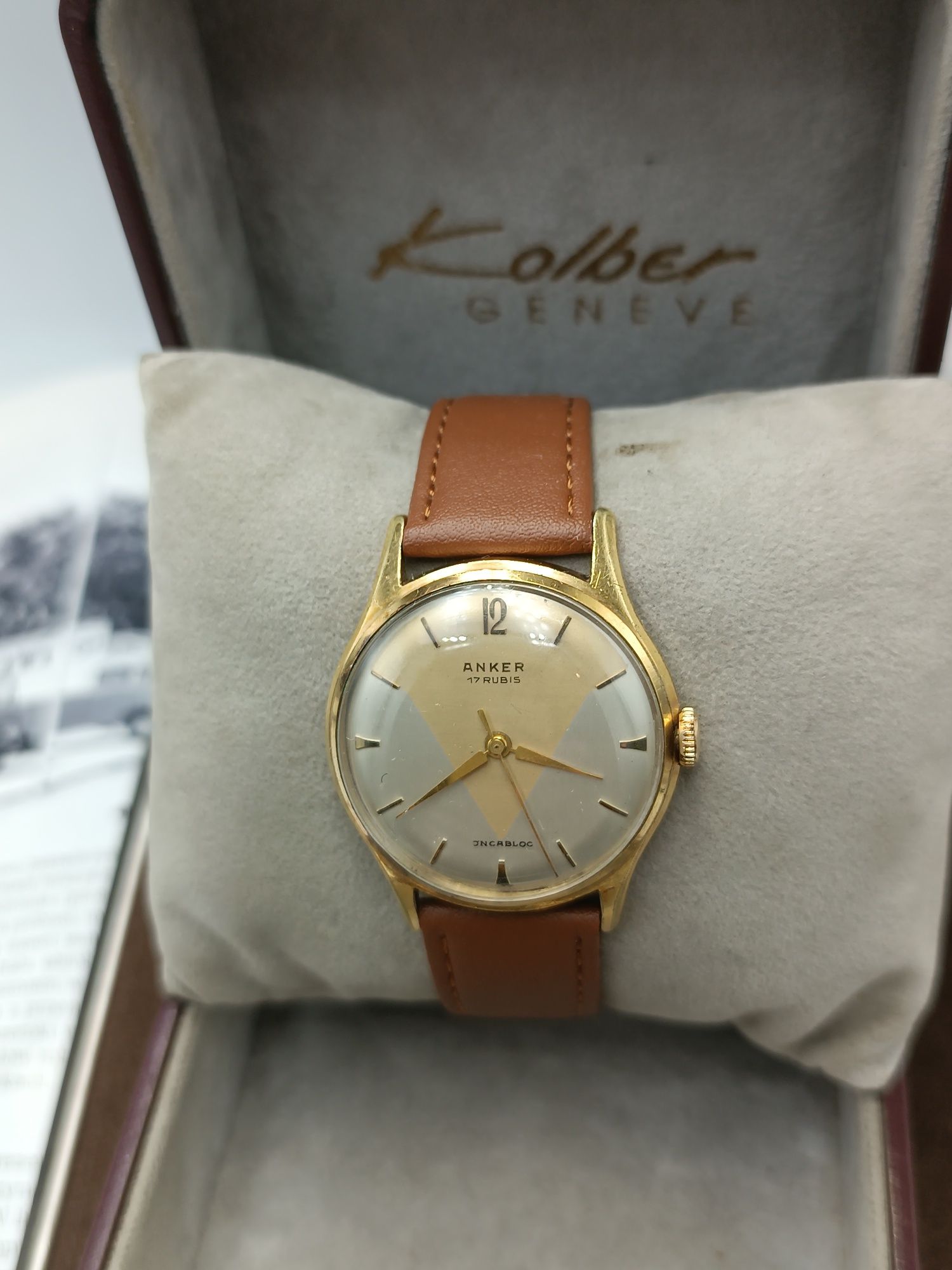 Zegarek anker 17 jewels  pozłacany au mechaniczny