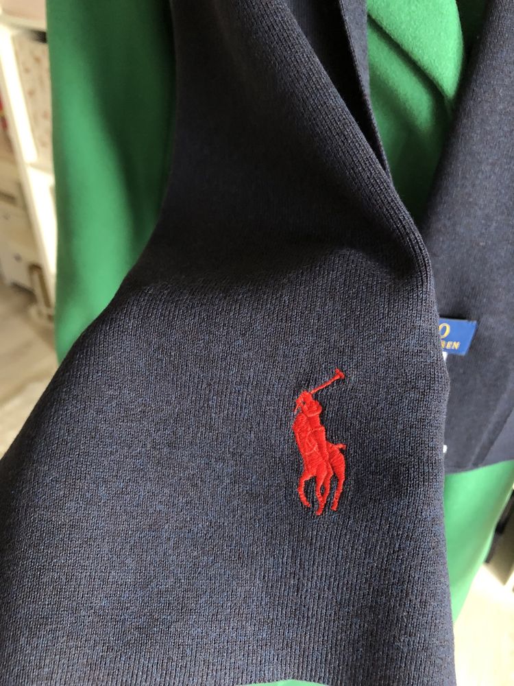 Polo ralph lauren szal bawełniany uniseks unisex granatowy szal