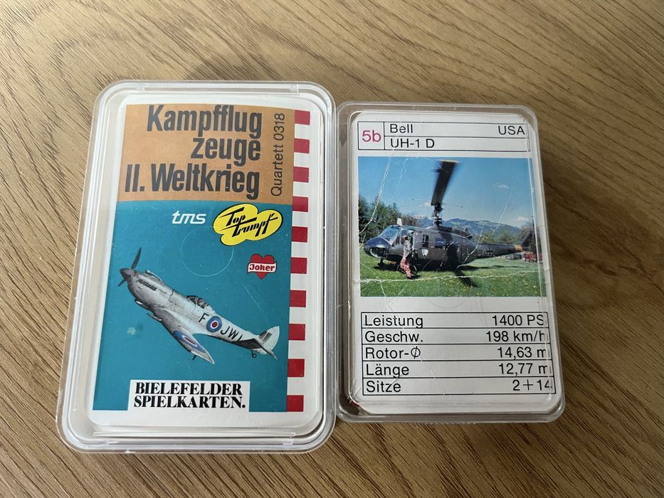 zestaw kart Top Trumps / Quartett - Samoloty i Śmigłowce Wojskowe