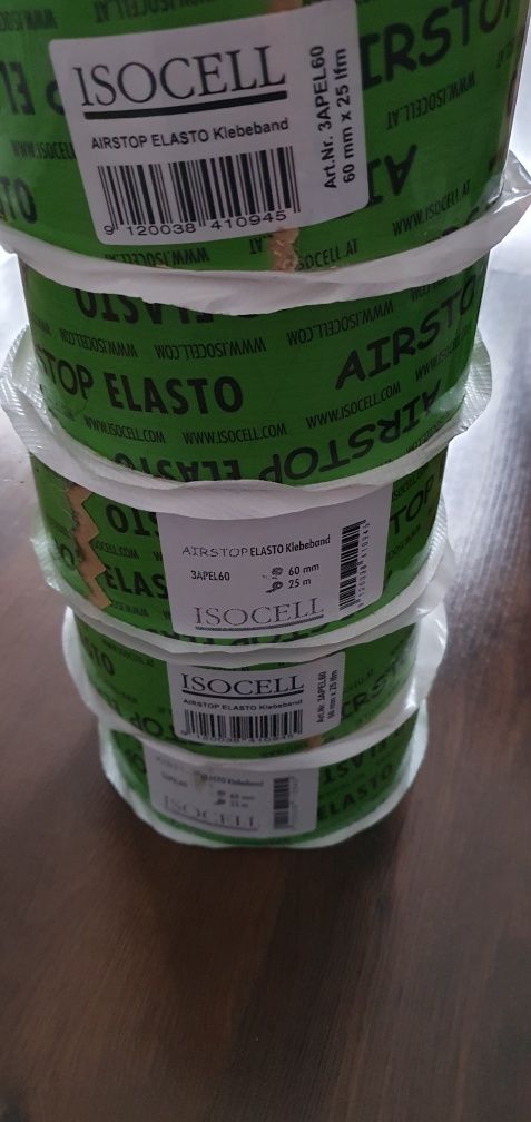Taśma mocnoklejąca Isocell Airstop Elasto 60 mm x 25 lfm