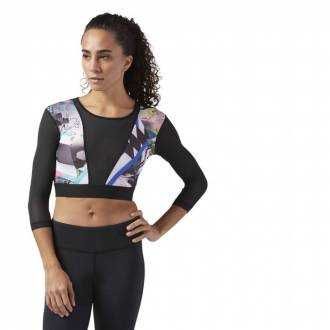 REEBOK COMPRESSION Graphic Crop Nowa Koszulka Damska Roz S Oryginalna