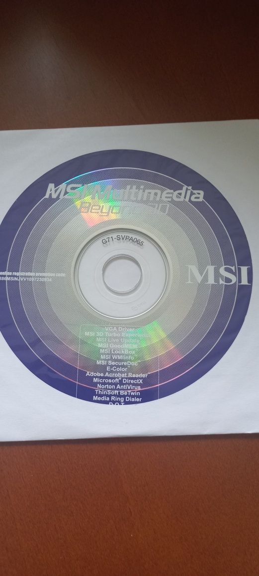 Oryginalna płyta CD MSI Multimedia Beyond 3D

Oryginalna płyta CD MSI