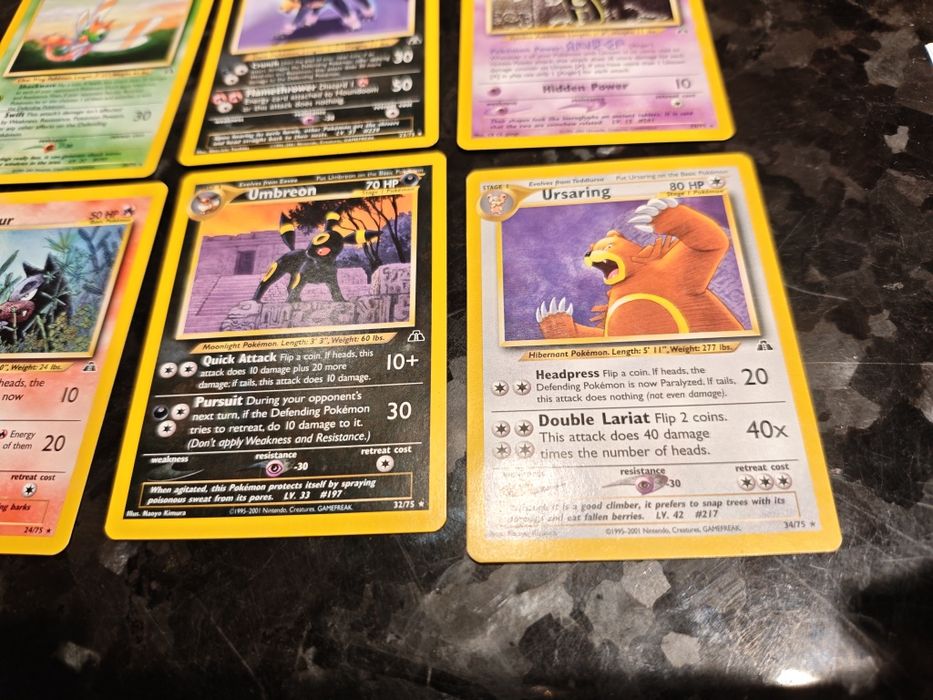 Karty rare neo Discovery pokemon rzadkie umbreon