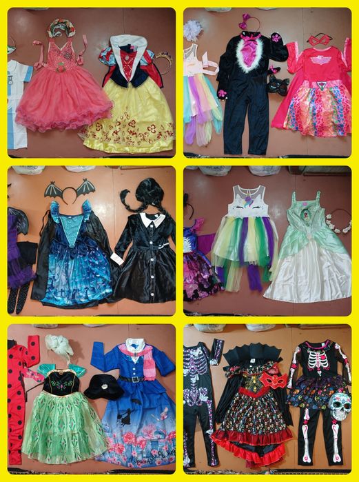 Карнавальний Костюм Плаття Хеловін 5-8роки. Різні.  Скелет. Кі