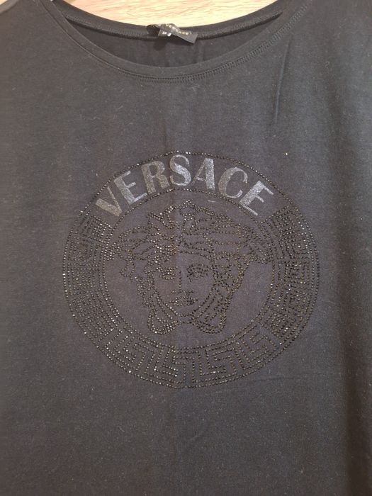 Czarna bluzka, koszulka - Versace