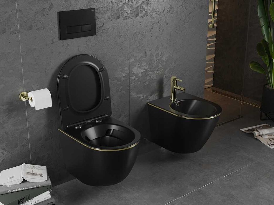 PROMOCJA Muszla CZARNA Miska WC Rimless Wolnoopadająca 0 zł KURIER