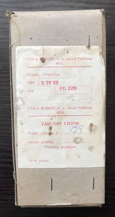 Радиолампы стабилизаторы напряжения 11TF25 TESLA