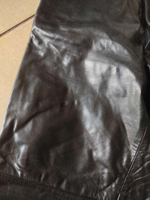 Made in spain spodnie cygaretki z naturalnej skóry XS s