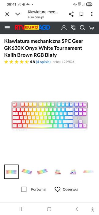 Klawiatura mechaniczna SPC Gear GK630K Onyx White Tournament