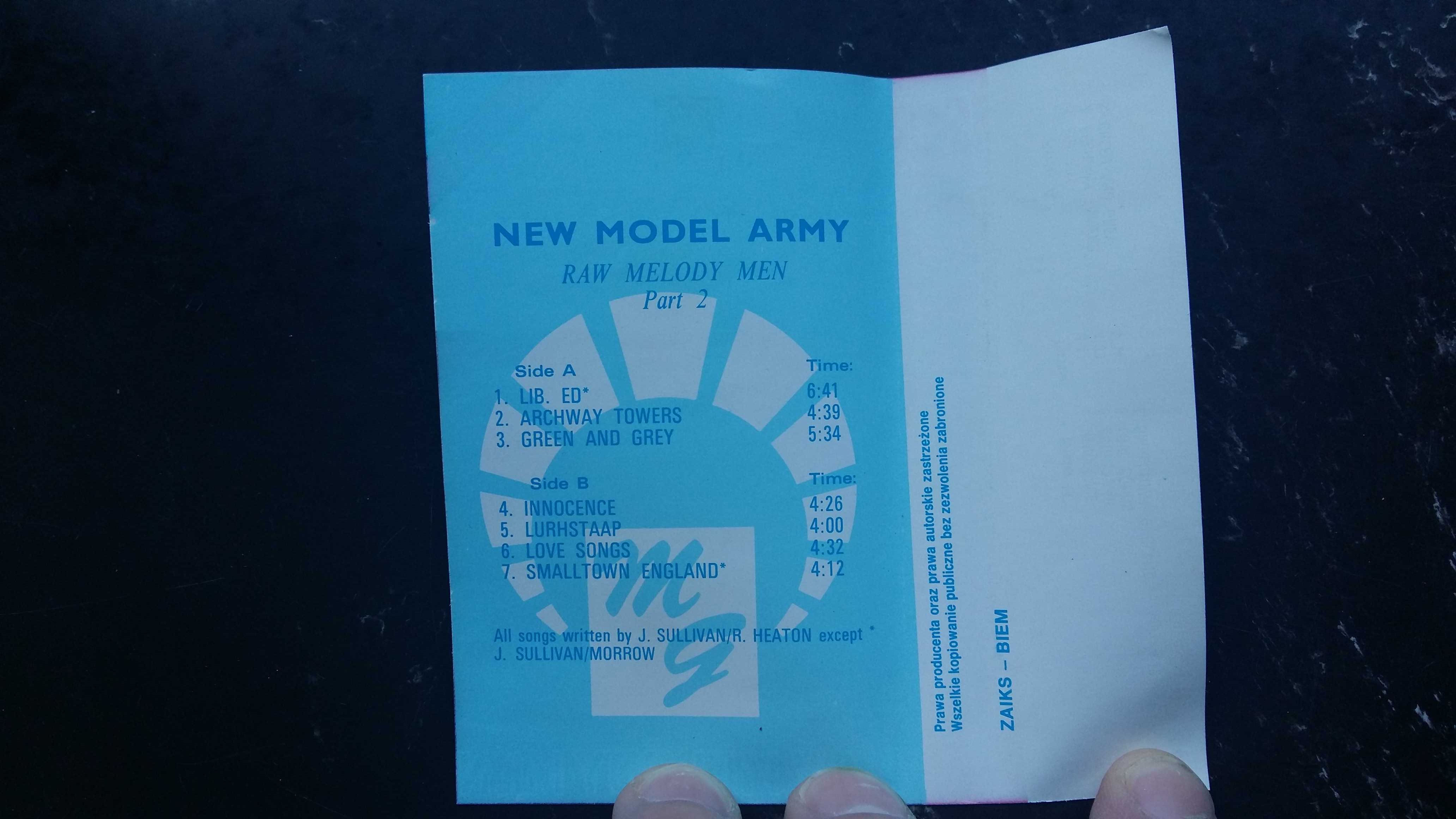 Kaseta magnetofonowa New Model Army- Raw Melody ,Part 2 ,Wyd. Mg
