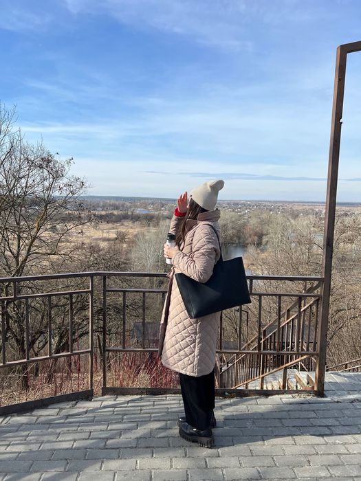 Кожаная сумка шоппер